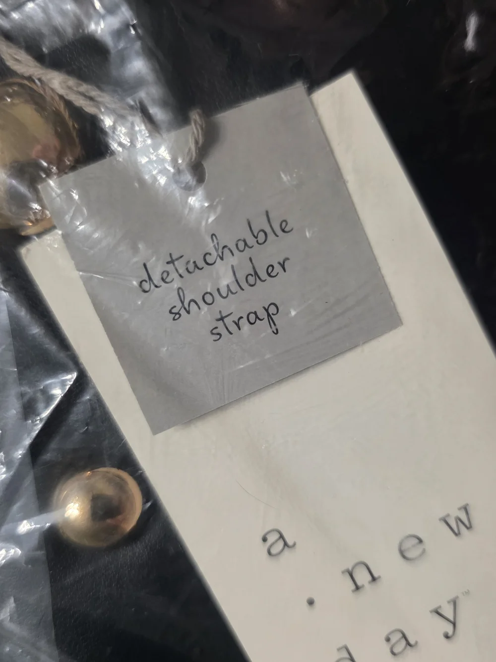 NWT-A New Day Black Studded Oversized Clutch / Shoulder Bag